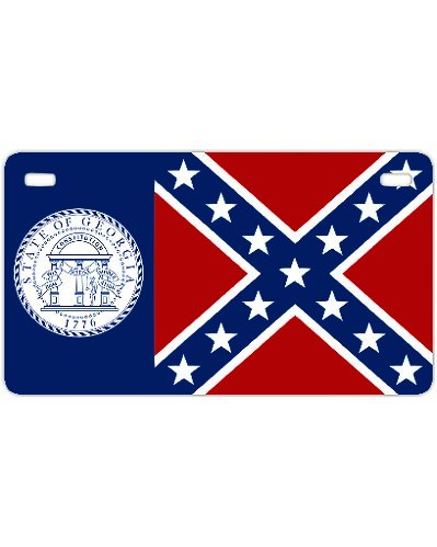 old Georgia 1956-2001 State Flag motorcycle tag
